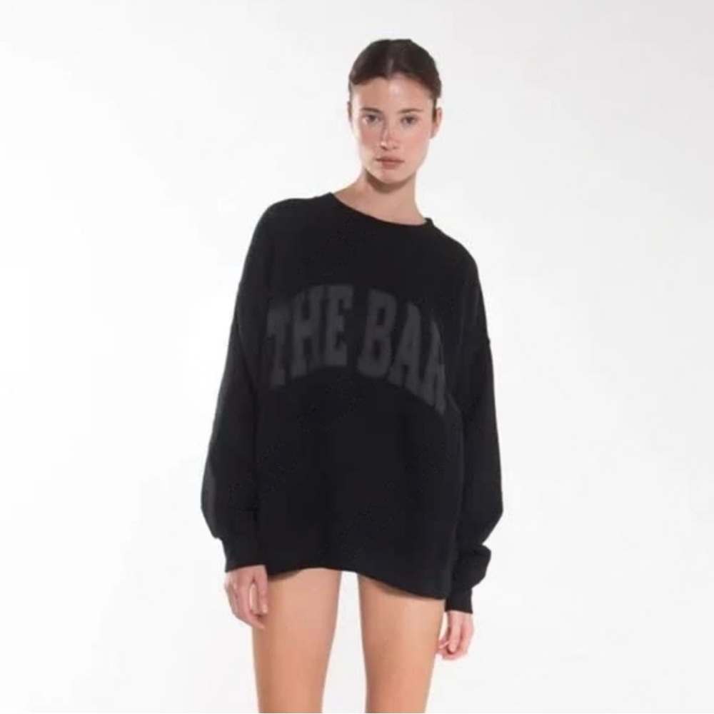 The Bar black varsity crewneck